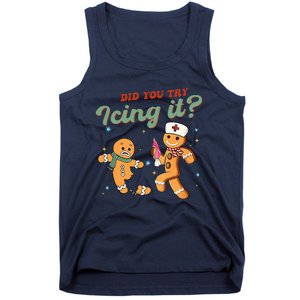 Christmas Nurse Did You Try Icing It Gingerbread Man Tank Top