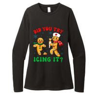 Christmas Nurse Did You Try Icing It Gingerbread Man Womens CVC Long Sleeve Shirt