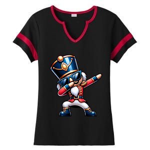 Christmas Nutcracker Dabbing Santa Xmas Funny Ladies Halftime Notch Neck Tee