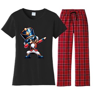 Christmas Nutcracker Dabbing Santa Xmas Funny Women's Flannel Pajama Set