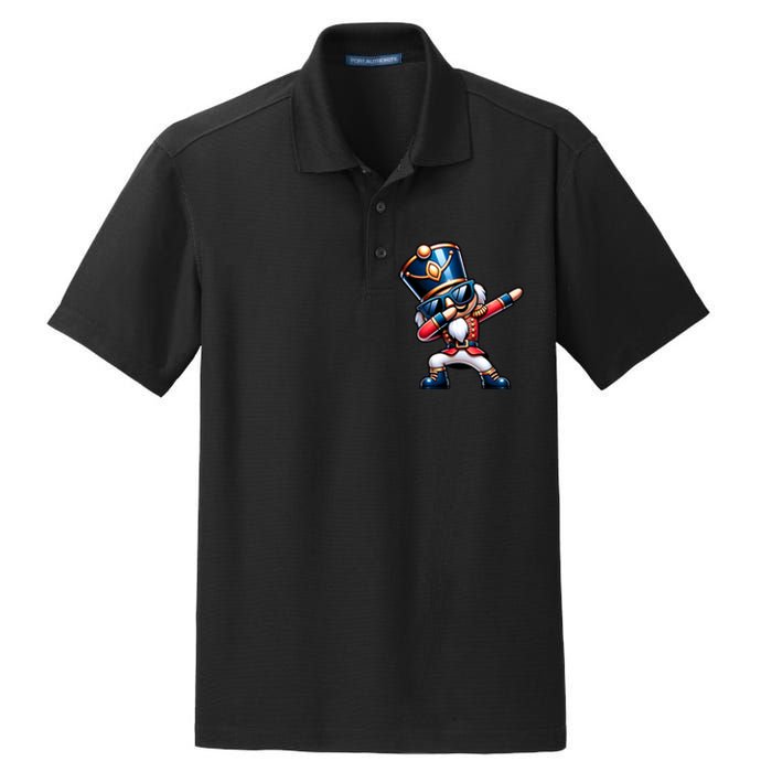 Christmas Nutcracker Dabbing Santa Xmas Funny Dry Zone Grid Polo