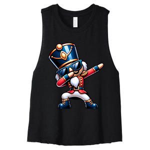 Christmas Nutcracker Dabbing Santa Xmas Funny Women's Racerback Cropped Tank