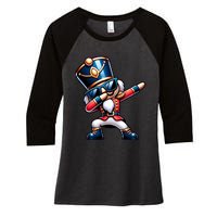 Christmas Nutcracker Dabbing Santa Xmas Funny Women's Tri-Blend 3/4-Sleeve Raglan Shirt