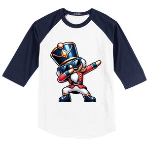 Christmas Nutcracker Dabbing Santa Xmas Funny Baseball Sleeve Shirt