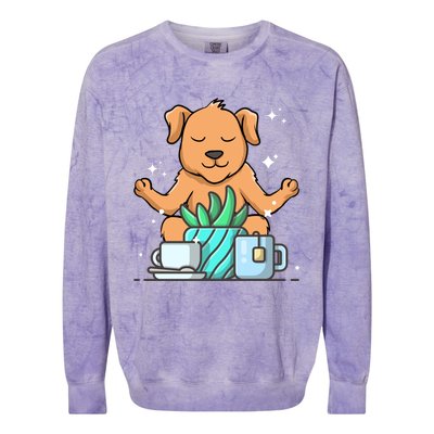 Cute Namaste Dog Do Yoga Gardening Lover Coffee Lover Meaningful Gift Colorblast Crewneck Sweatshirt