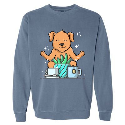 Cute Namaste Dog Do Yoga Gardening Lover Coffee Lover Meaningful Gift Garment-Dyed Sweatshirt