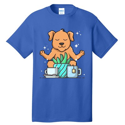 Cute Namaste Dog Do Yoga Gardening Lover Coffee Lover Meaningful Gift Tall T-Shirt