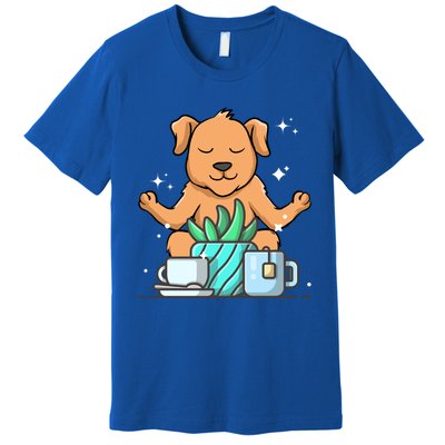 Cute Namaste Dog Do Yoga Gardening Lover Coffee Lover Meaningful Gift Premium T-Shirt