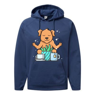 Cute Namaste Dog Do Yoga Gardening Lover Coffee Lover Meaningful Gift Performance Fleece Hoodie