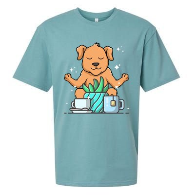 Cute Namaste Dog Do Yoga Gardening Lover Coffee Lover Meaningful Gift Sueded Cloud Jersey T-Shirt