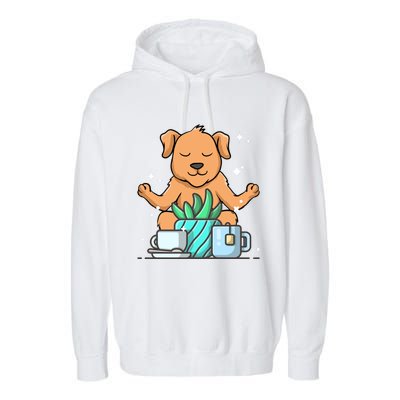 Cute Namaste Dog Do Yoga Gardening Lover Coffee Lover Meaningful Gift Garment-Dyed Fleece Hoodie