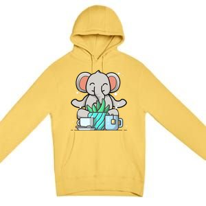 Cute Namaste Elephant Do Yoga Gardening Lover Coffee Lover Gift Premium Pullover Hoodie