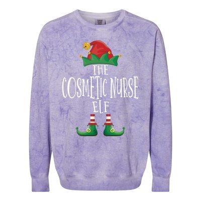 Cosmetic Nurse Elf Family Matching Christmas Pajamas Gift Colorblast Crewneck Sweatshirt