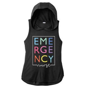 Cool Nurse Emergency Department Emergency Nursing Room Ladies PosiCharge Tri-Blend Wicking Draft Hoodie Tank