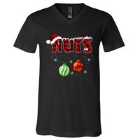 Chest Nuts Funny Matching Chestnuts Christmas Couples Nuts V-Neck T-Shirt