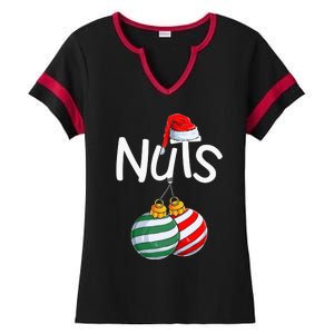 Chest Nuts Funny Matching Chestnuts Christmas Couples Nuts Ladies Halftime Notch Neck Tee