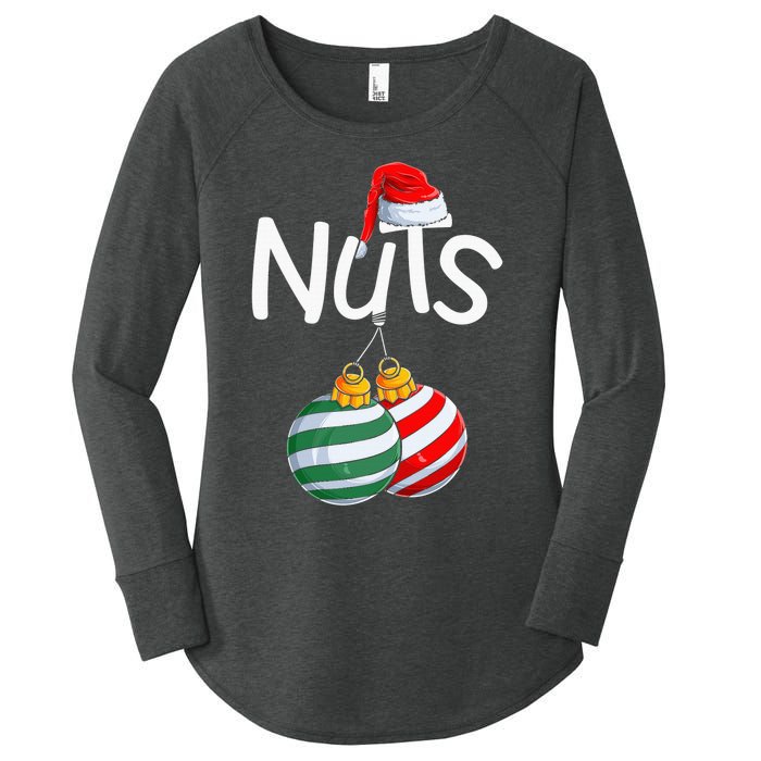 Chest Nuts Funny Matching Chestnuts Christmas Couples Nuts Women's Perfect Tri Tunic Long Sleeve Shirt