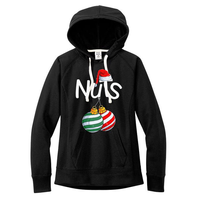 Chest Nuts Funny Matching Chestnuts Christmas Couples Nuts Women's Fleece Hoodie