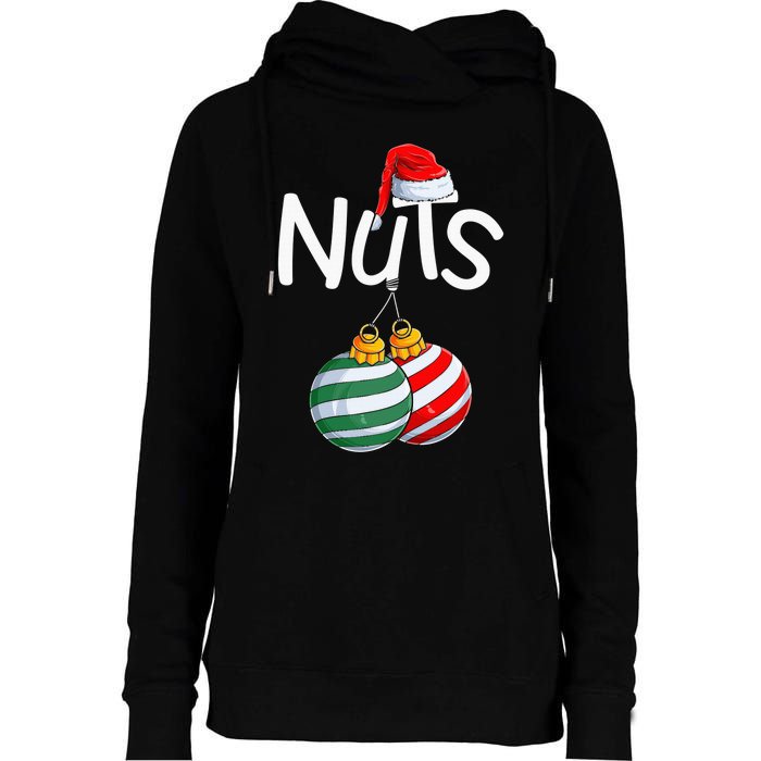 Chest Nuts Funny Matching Chestnuts Christmas Couples Nuts Womens Funnel Neck Pullover Hood