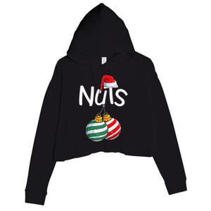 Chest Nuts Funny Matching Chestnuts Christmas Couples Nuts Crop Fleece Hoodie