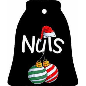 Chest Nuts Funny Matching Chestnuts Christmas Couples Nuts Ceramic Bell Ornament