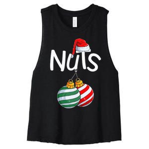 Chest Nuts Funny Matching Chestnuts Christmas Couples Nuts Women's Racerback Cropped Tank