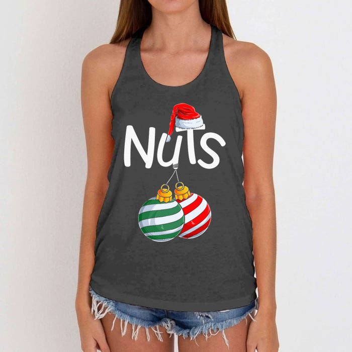 Chest Nuts Funny Matching Chestnuts Christmas Couples Nuts Women's Knotted Racerback Tank