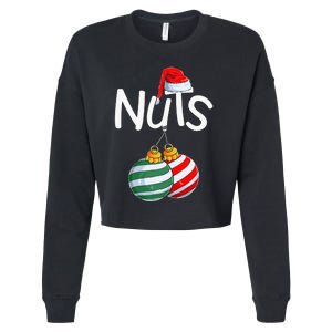 Chest Nuts Funny Matching Chestnuts Christmas Couples Nuts Cropped Pullover Crew