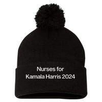 Claudetteggibs1 Nurses For Kamala Harris 2024 Pom Pom 12in Knit Beanie