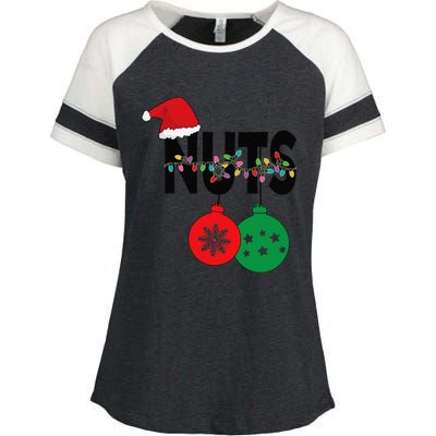 Chest Nuts Funny Matching Chestnuts Christmas Couples Nuts Enza Ladies Jersey Colorblock Tee