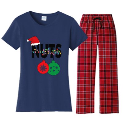 Chest Nuts Funny Matching Chestnuts Christmas Couples Nuts Women's Flannel Pajama Set