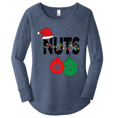 Chest Nuts Funny Matching Chestnuts Christmas Couples Nuts Women's Perfect Tri Tunic Long Sleeve Shirt