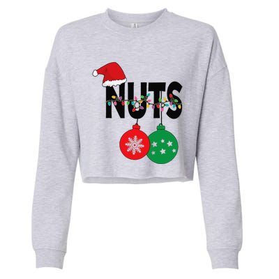 Chest Nuts Funny Matching Chestnuts Christmas Couples Nuts Cropped Pullover Crew