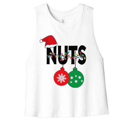 Chest Nuts Funny Matching Chestnuts Christmas Couples Nuts Women's Racerback Cropped Tank