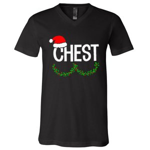 Chest Nuts Funny Christmas Chestnuts Couple Matching Outfit V-Neck T-Shirt