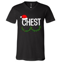 Chest Nuts Funny Christmas Chestnuts Couple Matching Outfit V-Neck T-Shirt