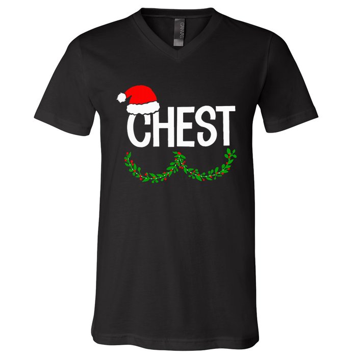 Chest Nuts Funny Christmas Chestnuts Couple Matching Outfit V-Neck T-Shirt