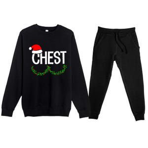 Chest Nuts Funny Christmas Chestnuts Couple Matching Outfit Premium Crewneck Sweatsuit Set