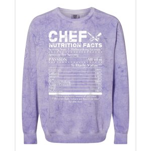 Chef Nutrition Facts Cool Chef Tee Gift For Chefs Colorblast Crewneck Sweatshirt