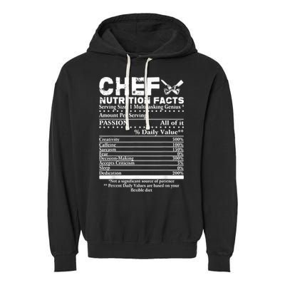 Chef Nutrition Facts Cool Chef Tee Gift For Chefs Garment-Dyed Fleece Hoodie