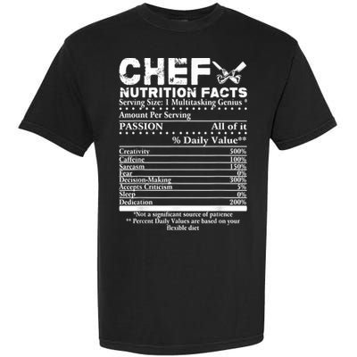 Chef Nutrition Facts Cool Chef Tee Gift For Chefs Garment-Dyed Heavyweight T-Shirt