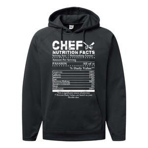 Chef Nutrition Facts Cool Chef Tee Gift For Chefs Performance Fleece Hoodie