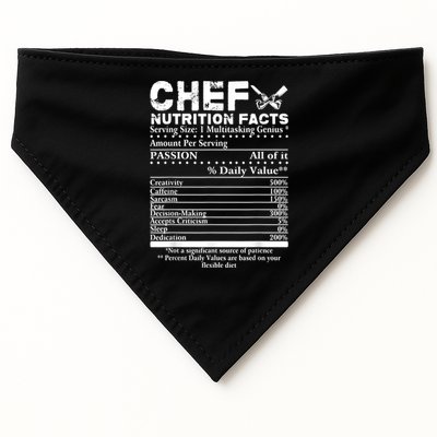 Chef Nutrition Facts Cool Chef Tee Gift For Chefs USA-Made Doggie Bandana