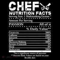 Chef Nutrition Facts Cool Chef Tee Gift For Chefs T-Shirt