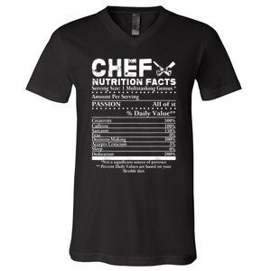 Chef Nutrition Facts Cool Chef Tee Gift For Chefs V-Neck T-Shirt