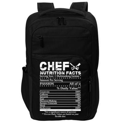 Chef Nutrition Facts Cool Chef Tee Gift For Chefs Impact Tech Backpack