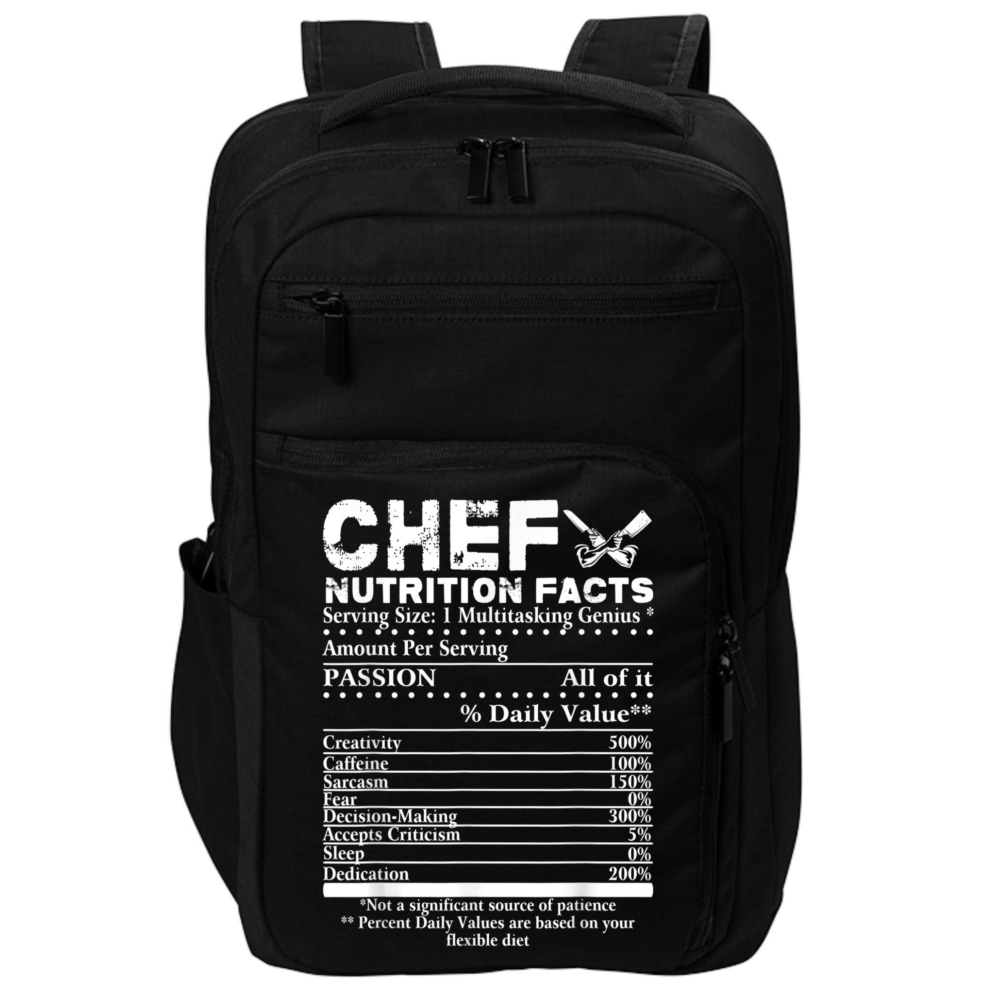 Chef Nutrition Facts Cool Chef Tee Gift For Chefs Impact Tech Backpack
