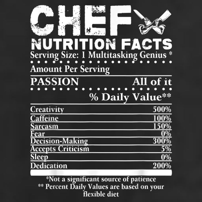 Chef Nutrition Facts Cool Chef Tee Gift For Chefs Adult Drive Performance Visor