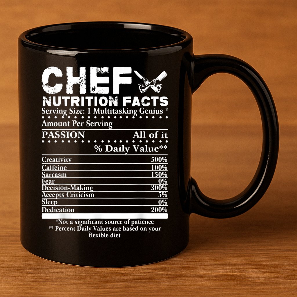 Chef Nutrition Facts Cool Chef Tee Gift For Chefs 11oz C Handle Ceramic Mug