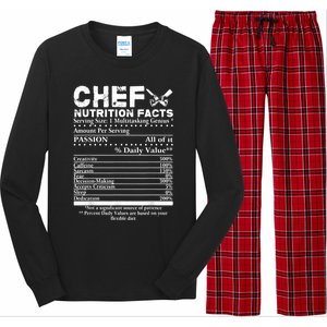 Chef Nutrition Facts Cool Chef Tee Gift For Chefs Long Sleeve Pajama Set